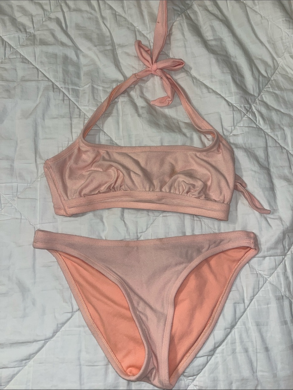 Peach Pink Two-Piece Bikini Set